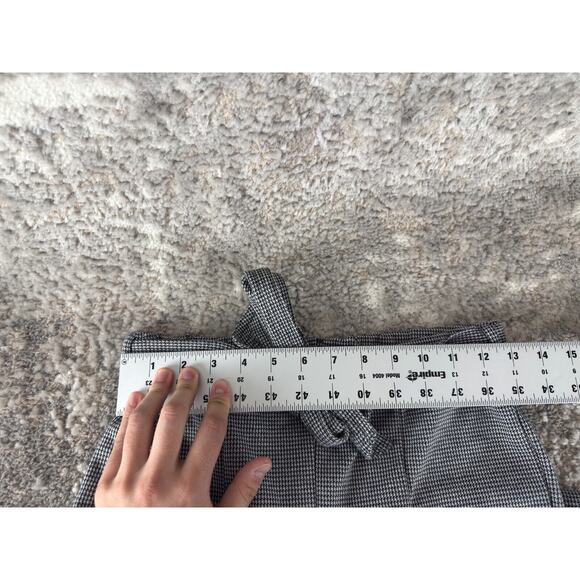 So Womens Size S Houndstooth Tie Front Black White Pants Casual Stretch - Picture 4 of 11